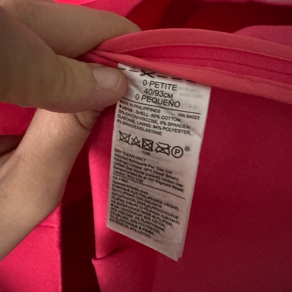 🎀Banana Republic Dress Womens 0 Petite Babydoll Hot Pink Coquette - Picture 5 of 5